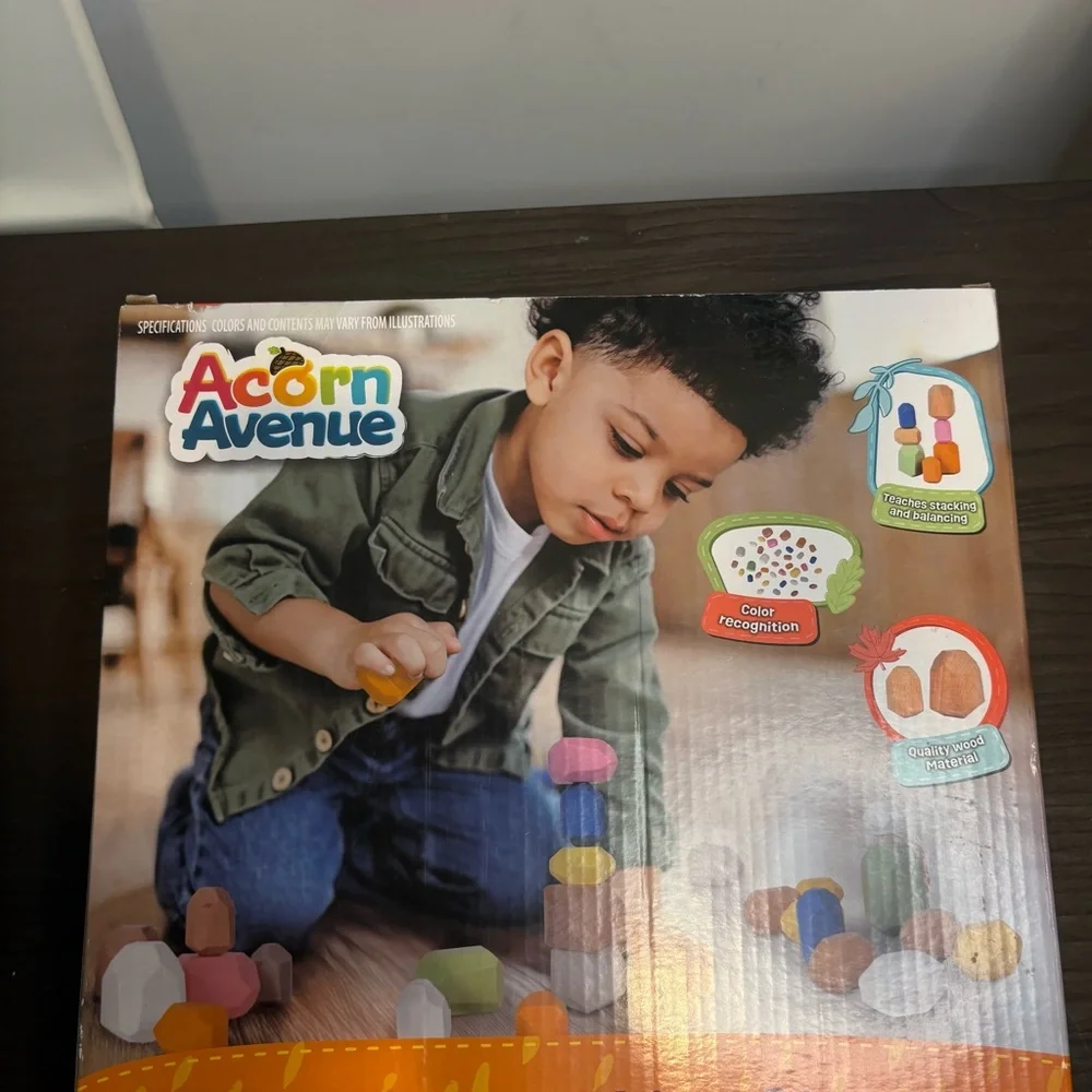 Real Wood Sensory Stacking Stones - Pastel Multicolor Set
